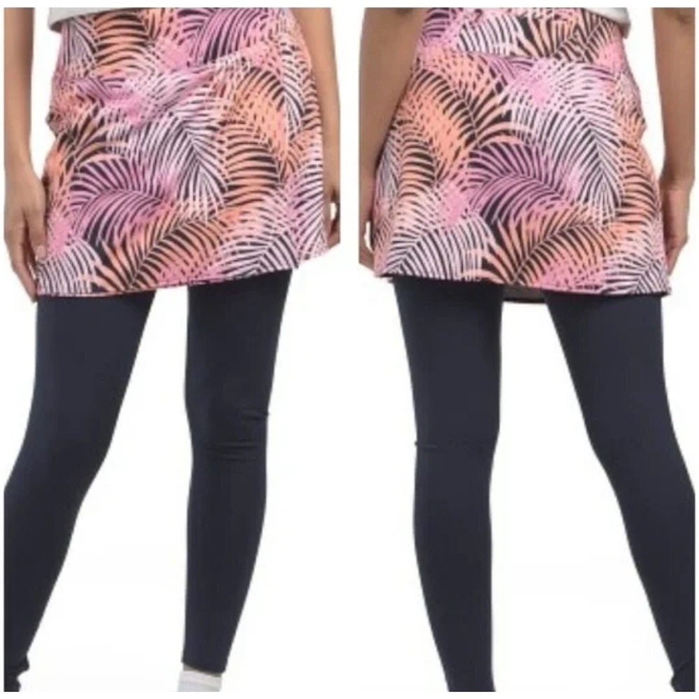 Tommy Bahama Everyday Active‎ Skirt Leggings XL Palm Print UPF 50 NWT Wicking